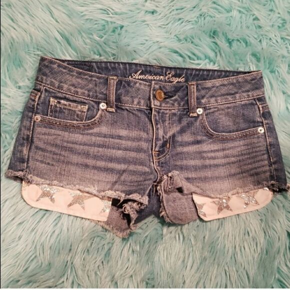 American Eagle | Star print jean shorts - 0 - Picture 4 of 4